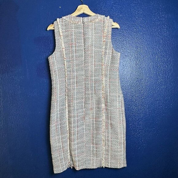 Karl Lagerfeld Paris Womens Pink Metallic Tweed Cocktail Dress 8 - Picture 6 of 12